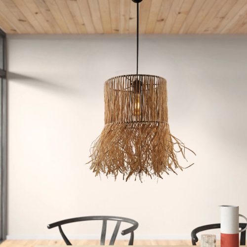 GP030-00981-1 Φωτιστικό οροφής Biga Megapap E27 από σιζάλ μονόφωτο χρώμα φυσικό 30x30x90εκ.