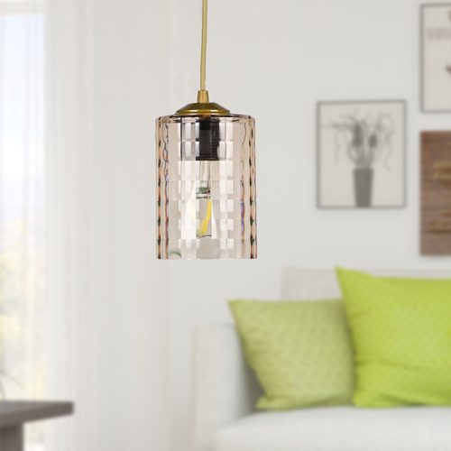 GP030-01082-1 Φωτιστικό οροφής Alberto Megapap E27 ακρυλικό μονόφωτο χρώμα χρυσό 10x10x60εκ.