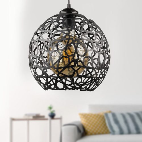 GP030-01152-1 Φωτιστικό οροφής Dominico Megapap E27 μεταλλικό μονόφωτο χρώμα μαύρο 24x24x70εκ.