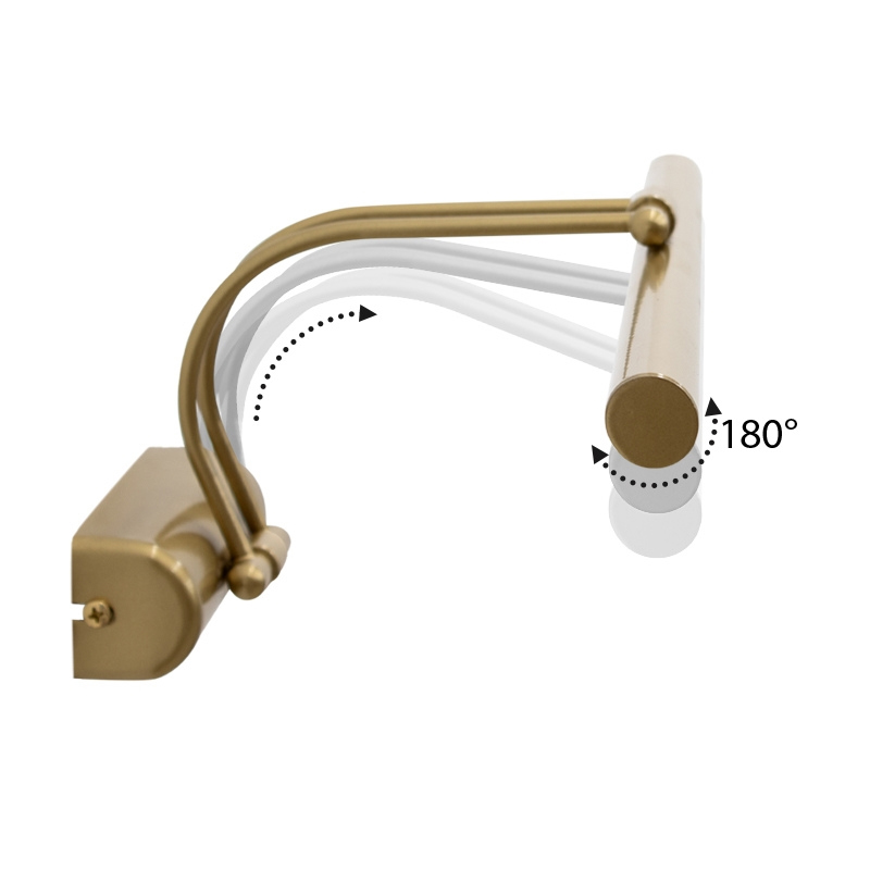GP030-01393-2 Απλίκα καθρέπτη μπάνιου LED Strop Megapap μεταλλική χρώμα χρυσό 35εκ.