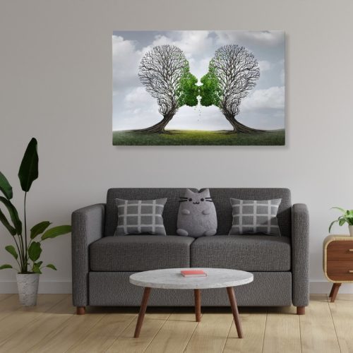 GP033-0170-1 Πίνακας σε καμβά "Trees Growing With Love" Megapap ψηφιακής εκτύπωσης 100x70x3εκ.