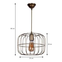 Φωτιστικό οροφής Cassie Megapap E27 μεταλλικό μονόφωτο χρώμα χρυσό Ø25x60εκ.