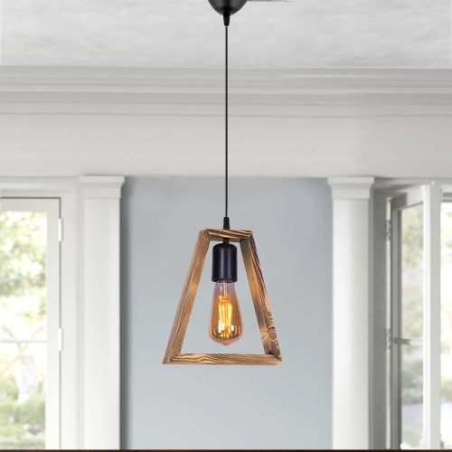 Φωτιστικό οροφής Esela Megapap E27 ξύλινο μονόφωτο χρώμα φυσικό 24x4x70εκ.