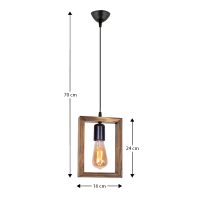 Φωτιστικό οροφής Esela Megapap E27 ξύλινο μονόφωτο χρώμα φυσικό 16x4x70εκ.