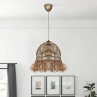 Φωτιστικό οροφής Varena Megapap E27 χάρτινο μονόφωτο χρώμα φυσικό Ø30x70εκ.