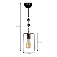 Φωτιστικό οροφής Pembe Megapap E27 μεταλλικό μονόφωτο χρώμα μαύρο 14x6x60εκ.