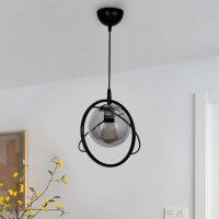 Φωτιστικό οροφής Globe Megapap E27 μεταλλικό μονόφωτο χρώμα μαύρο Ø25x75εκ.