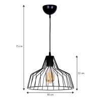 Φωτιστικό οροφής Arezzo Megapap E27 μεταλλικό μονόφωτο χρώμα μαύρο Ø30x75εκ.