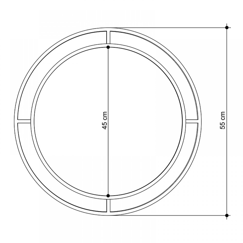 Καθρέπτης τοίχου Bubble Megapap αλουμινίου χρώμα μαύρο 57x2x57εκ.