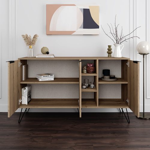 GP037-00048-1 Μπουφές Clara Megapap χρώμα ανοιχτό καρυδί 142x35,6x83εκ.