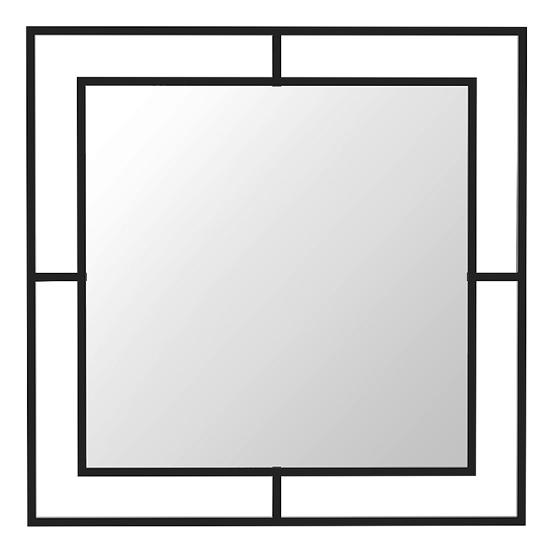 Καθρέπτης τοίχου Corner Megapap αλουμινίου χρώμα μαύρο 58,6x2x58,6εκ.