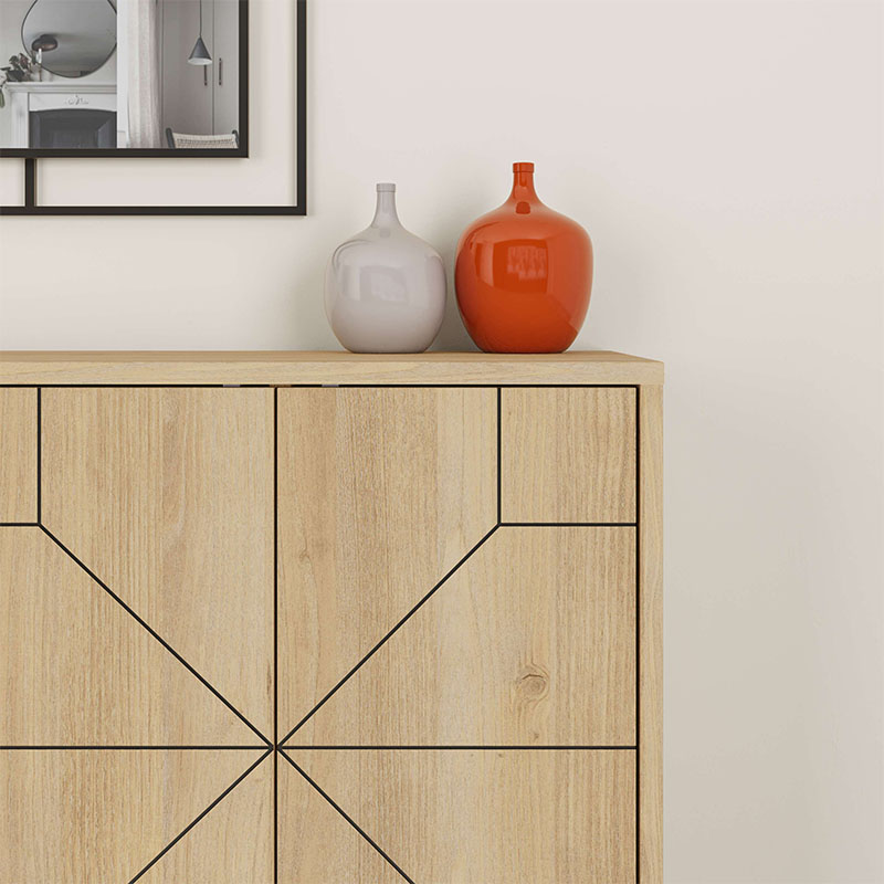 Μπουφές Dune Megapap χρώμα sapphire oak 123x35x77,4εκ.