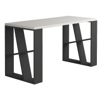 Γραφείο εργασίας Honey Megapap χρώμα λευκό - ανθρακί 137x60x75εκ