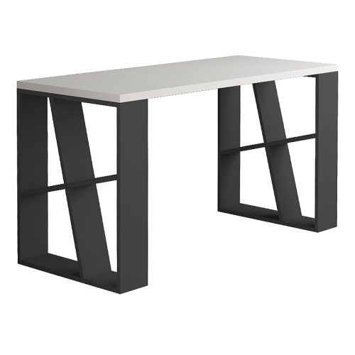 Γραφείο εργασίας Honey Megapap χρώμα λευκό - ανθρακί 137x60x75εκ