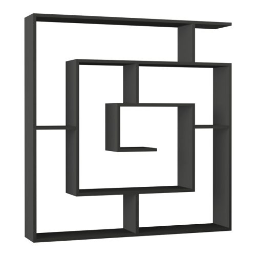 GP037-00223-1 Βιβλιοθήκη Labirent Megapap χρώμα ανθρακί 125x22x129εκ.