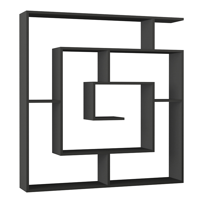 Βιβλιοθήκη Labirent Megapap χρώμα ανθρακί 125x22x129εκ.