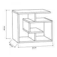 Τραπεζάκι βοηθητικό Labirent Megapap χρώμα sapphire oak 54x40x45εκ.
