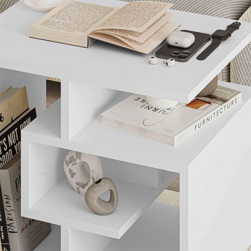 GP037-00232-1 Βοηθητικό τραπεζάκι Labirent Megapap Megapap χρώμα λευκό 54x40x45εκ.