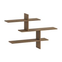 GP037-00255-4 Ραφιέρα τοίχου Leo Megapap χρώμα ανοιχτό καρυδί 123x22x80εκ.