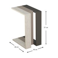 Τραπεζάκι βοηθητικό Muju Megapap ανοιχτή μόκα/λευκό αντικέ/ανθρακί 30x40x57εκ.