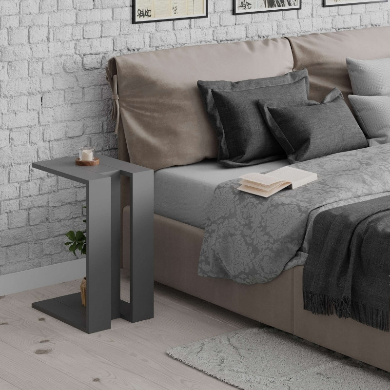 Τραπεζάκι βοηθητικό Muju Megapap χρώμα ανθρακί 30x40x57εκ.