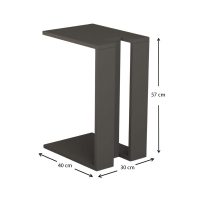 Τραπεζάκι βοηθητικό Muju Megapap χρώμα ανθρακί 30x40x57εκ.