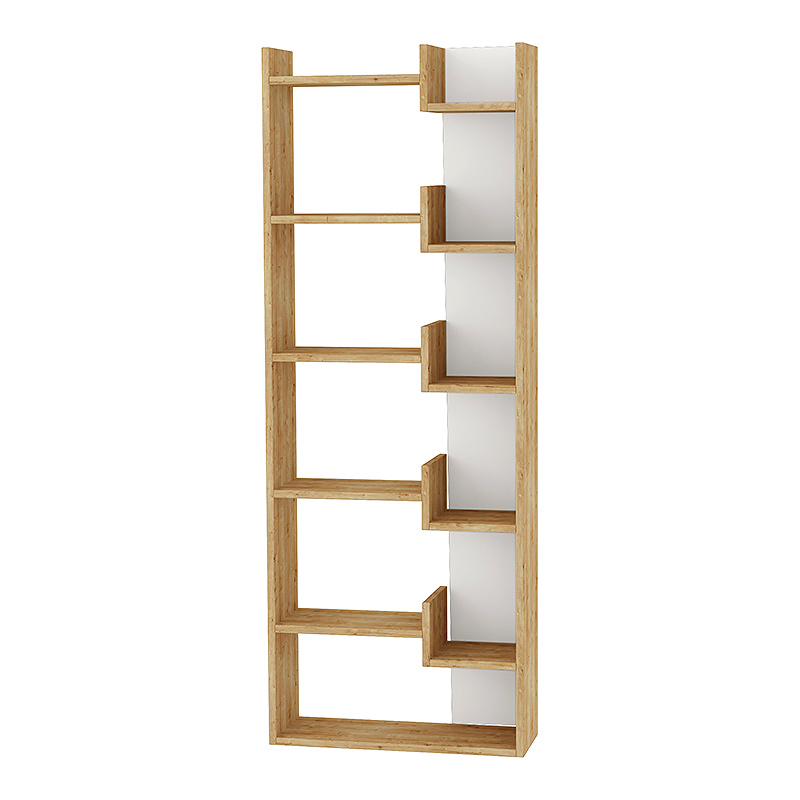 GP037-00362-1 Βιβλιοθήκη Oppa Megapap χρώμα sapphire oak/λευκό 60x22x162εκ.