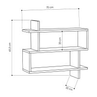 Ραφιέρα τοίχου Paralel Megapap χρώμα sapphire oak 70x22x65εκ.