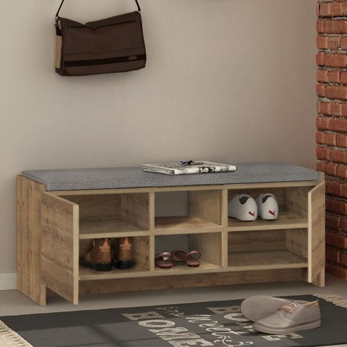 GP037-00451-1 Παπουτσοθήκη Zulla Megapap χρώμα ανοιχτό καρυδί 110x37x43εκ.