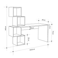 Γραφείο εργασίας Balance Megapap χρώμα λευκό 153,5x60x140εκ