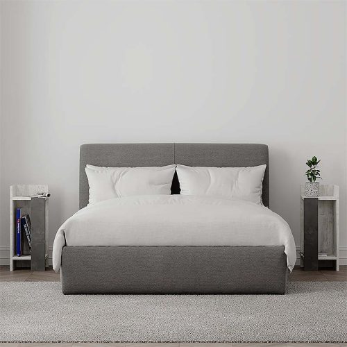 GP037-00701-1 Κομοδίνο Elos Megapap σετ 2 τεμαχίων χρώμα λευκό αντικέ - γκρι ρετρό 25x27x60εκ.