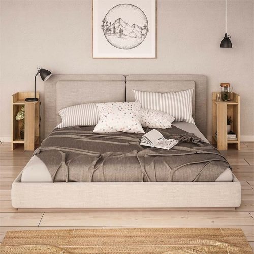 GP037-00703-1 Κομοδίνο Elos Megapap σετ 2 τεμαχίων χρώμα sapphire oak 25x27x60εκ.