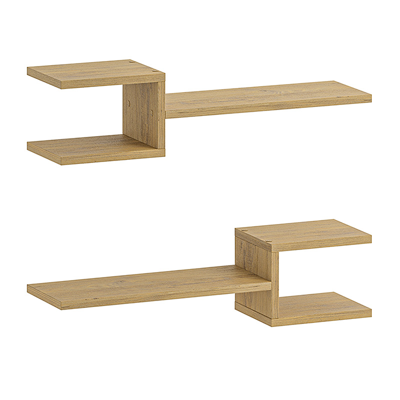 Ραφιέρα τοίχου Fork Megapap 2 τεμαχίων χρώμα sapphire oak 75x19,5x18εκ.