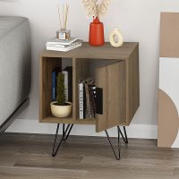 Κομοδίνο Glynn Megapap χρώμα ανοιχτό καρυδί 50,2x44,6x60εκ.