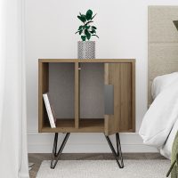 Κομοδίνο Glynn Megapap χρώμα ανοιχτό καρυδί 50,2x44,6x60εκ.