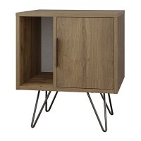 Κομοδίνο Glynn Megapap χρώμα ανοιχτό καρυδί 50,2x44,6x60εκ.