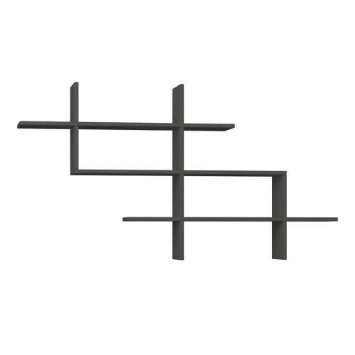 Ραφιέρα τοίχου Halic Megapap χρώμα ανθρακί 150x22x82εκ.