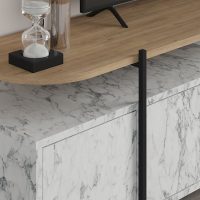 Έπιπλο τηλεόρασης Hanley Megapap χρώμα λευκό εφέ μαρμάρου 160x35,6x48εκ.