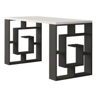 Γραφείο εργασίας Labirent Megapap χρώμα ανθρακί - λευκό 140x60x75εκ