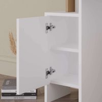 Τουαλέτα με καθρέπτη Mup Megapap χρώμα λευκό - sapphire oak 105x35x151εκ.