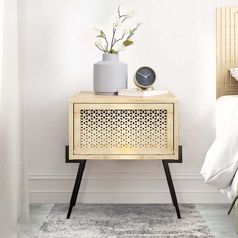 Κομοδίνο Naive Megapap χρώμα sapphire oak 48x34x51εκ.