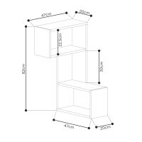 Ραφιέρα τοίχου γωνιακή Part Megapap χρώμα ανοιχτό καρυδί 47x20x82εκ.