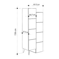GP037-01691-5 Ντουλάπι κουζίνας/μπάνιου - Παπουτσοθήκη Stair Megapap χρώμα ανοιχτή μόκα 62,2x37,4x156εκ.