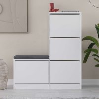 Παπουτσοθήκη Dude Megapap χρώμα λευκό 104,8x26x118,5εκ.