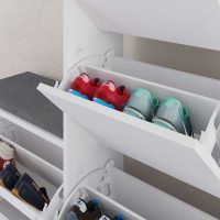 Παπουτσοθήκη Dude Megapap χρώμα λευκό 104,8x26x118,5εκ.