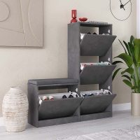 Παπουτσοθήκη Dude Megapap χρώμα γκρι ρετρό104,8x26x118,5εκ.