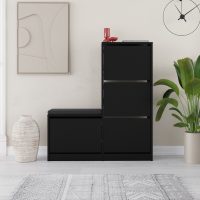 Παπουτσοθήκη Dude Megapap χρώμα μαύρο 104,8x26x118,5εκ.