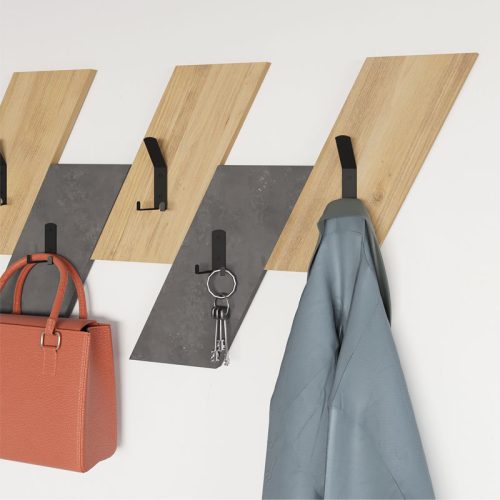 GP037-02071-1 Κρεμάστρα τοίχου Livy Megapap χρώμα sapphire oak - γκρι ρετρό 75,2x1,8x45,3εκ.