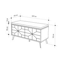 Παπουτσοθήκη Dune Megapap χρώμα ανοιχτό καρυδί 107x35x55εκ.