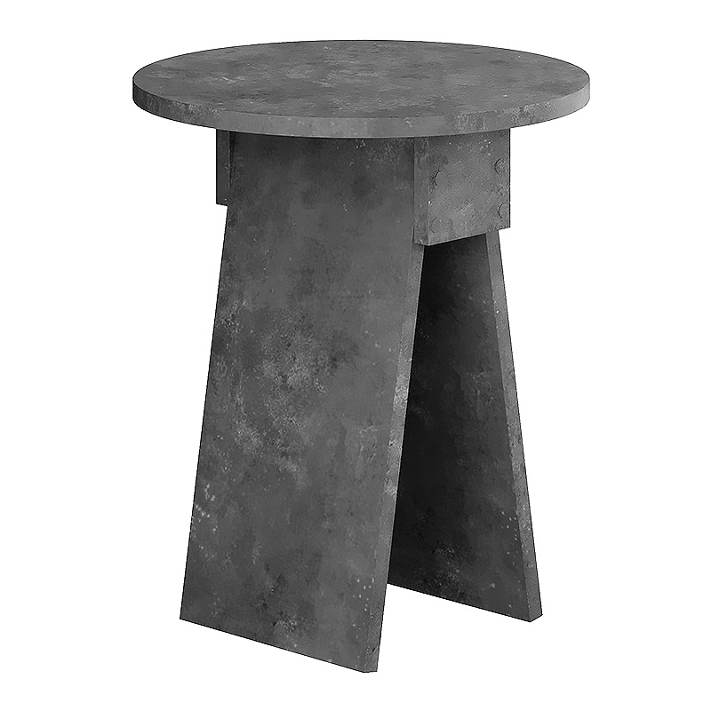 GP037-02151-3 Βοηθητικό τραπεζάκι Chen Megapap χρώμα γκρι ρετρό Φ42x50εκ.